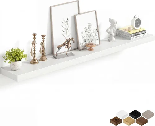 Miniatura 43 de Fun Memories Estantes flotantes de 16 pulgadas para pared, estantes de 8 pulgadas de profundidad para baño, dormitorio, cocina, montaje en pared
