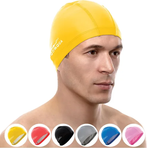 Miniatura 13 de Gorro de natación de Spandex con capa protectora/ Gorro de natación cómodo para mujeres, hombres, adultos y niños Plata - Tamaño adulto