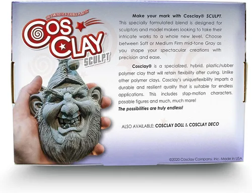 Miniatura 3 de Cosclay Sculpt - Gris firme medio, arcilla polimérica flexible (6 libras)