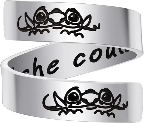 Anillo inspirador ajustable, de acero inoxidable, grabado con personalidad, anillo Ohana, regalo de aliento para mujeres, hija, nieta, sobrina,