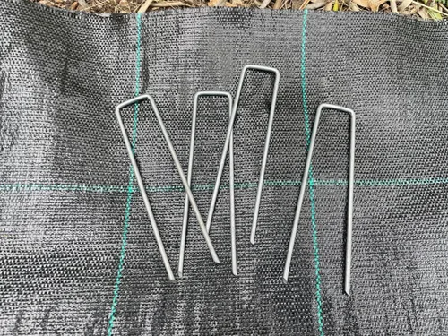 Miniatura 5 de Sandbaggy Grapas de césped para jardines de 6 pulgadas (acero galvanizado de calibre 9) ~ Ideal para suelos duros - 20% más grueso que
