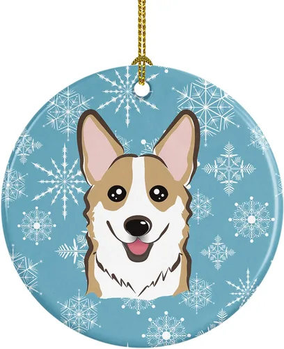 Miniatura 15 de Caroline's Treasures Adorno de cerámica con diseño de copo de nieve para colgar en el árbol de Navidad, para el hogar, Navidad, fiestas, regalo, 3