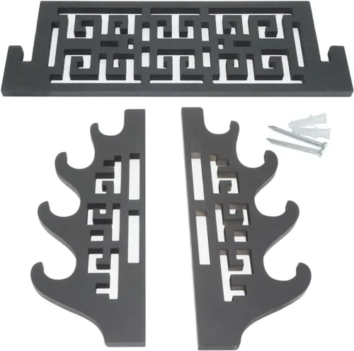 Miniatura 6 de Soporte para espada de 4 niveles, soporte de pared para espada samurái, soporte de espada para Katana Wakizashi y espadas estándar (clásico)