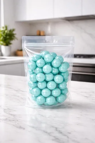 Miniatura 3 de Bolas de goma de mascar de 1 pulgada para máquina de chicle, bolas de goma de mascar de celebración (1 libra, mezcla de bebé (azul claro y blanco))