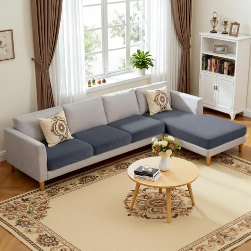 Miniatura 115 de Hokway Fundas de cojín elásticas para sofá Fundas de cojín para sofá Fundas de cojín de asiento de sofá Funda protectora de cojín(Chocolate, Mediano)
