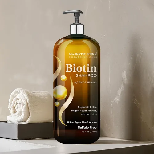 Miniatura 3 de Majestic Pure Biotin Shampoo - Champú voluminizador para la caída del cabello - con bloqueador DHT-3 - Hidratante y nutritivo - Sin sulfato