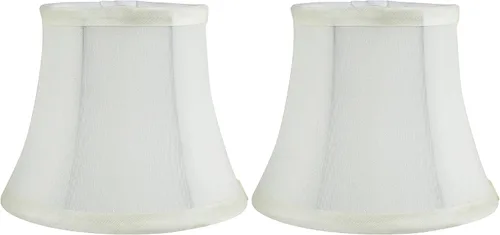 Miniatura 13 de Juego de 2 pantallas de lámpara de araña de seda sintética negra – forma de campana de respaldo suave, ajuste de clip para bombillas de candelabro
