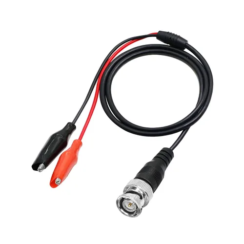 Miniatura 2 de 3 pies BNC Q9 a doble pinza de cocodrilo prueba cable sonda conduce la prueba del osciloscopio para osciloscopio, generadores de señal