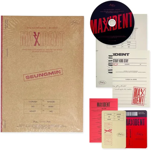 Stray Kids - Mini álbum [MAXIDENT] (CASE Ver. / SEUNGMIN Ver.) Estuche de papel + libro de fotos + CD-R + papel de letras + tarjeta de fotos +