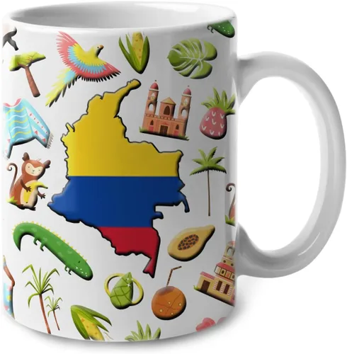 Miniatura 24 de Lotacy Taza de café con símbolos de Cuba con bandera de mapa, taza de cerámica de bandera cubana de 11 onzas, recuerdo de Cuba y regalos, idea