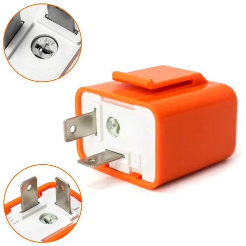 Miniatura 2 de QWORK Relé de intermitente electrónico de 2 pines para motocicleta, señal de giro hiperflash, señal de giro LED ajustable para motocicleta