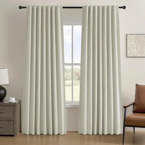 Miniatura 17 de Cortinas opacas de 54 pulgadas de largo para dormitorio, sala de estar, cortinas beige con aislamiento térmico, oscurecimiento de la habitación