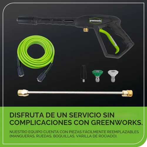 Miniatura 14 de Greenworks 2100 PSI (certificado SGS) 1.2 GPM 13Amp Lavadora eléctrica compacta a presión con mango telescópico para autos, calzadas, patios