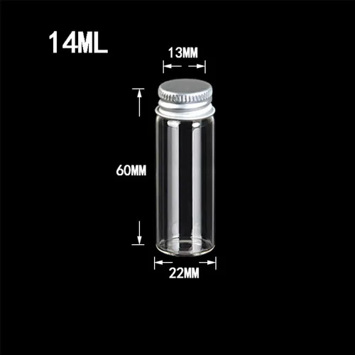 Miniatura 3 de 100 unidades 0.5 fl oz botellas de vidrio con tapa de metal vacío pequeña botella de deseos frascos de vidrio (100, 0.5 fl oz)