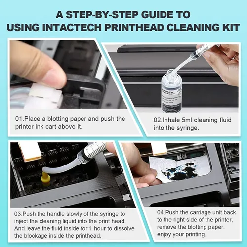 Miniatura 4 de Kit de limpieza de cabezal de impresión para impresoras de inyección de tinta, 2 soluciones de limpieza universal de 3.5 fl oz, boquilla