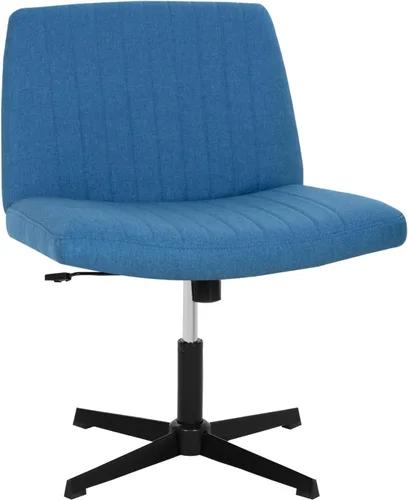 Miniatura 8 de Dopinmin Silla de tocador estable, altura ajustable, patas cruzadas sin brazos, cómoda silla de oficina, sillas de tocador de tela giratorias