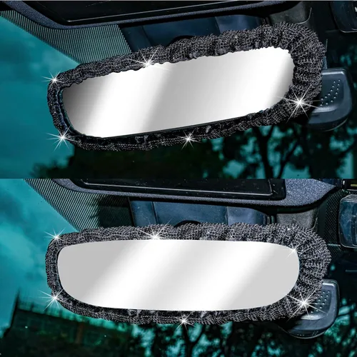 Miniatura 4 de LivTee Bling - Funda para espejo retrovisor de automóvil, cubierta elástica para espejo retrovisor de automóvil, accesorios interiores de automóvil