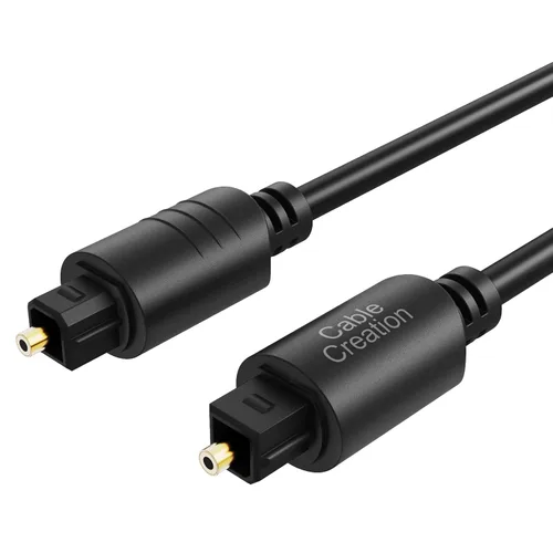 CableCreation Cable de audio óptico, cable de fibra óptica de 3 pies [S/PDIF] con chapado en oro para cine en casa, barra de sonido, TV, PS4, Xbox,