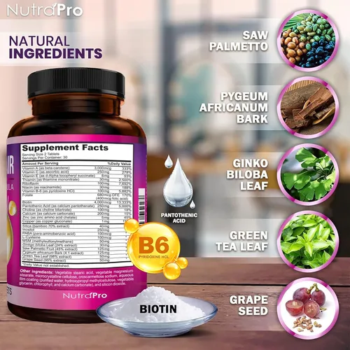 Miniatura 5 de Vitaminas para el crecimiento del cabello para mujeres – Vitaminas para el cabello adelgazante para mujeres. Suplemento para el crecimiento
