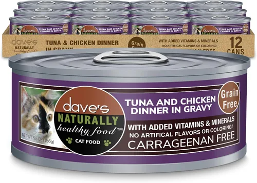 Miniatura 18 de Dave's Pet Food Grain Free Wet Cat Food (Minced Chicken in Gravy), Naturally Healthy Canned, Added Vitamins & Minerals, Wheat, Gluten & GMO-Free