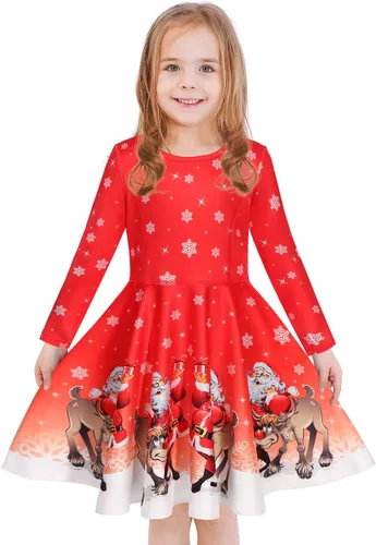LaBeca - Vestido sin mangas o de manga larga para niñas, vestidos informales con diseño de unicornio o sirena para niñas pequeñas o grandes