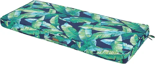 Miniatura 9 de Magpie Fabrics Cojín de banco para exteriores de 48 x 18 pulgadas, con asa y lazos para jardín, patio, porche, sofá, columpio (marrón)