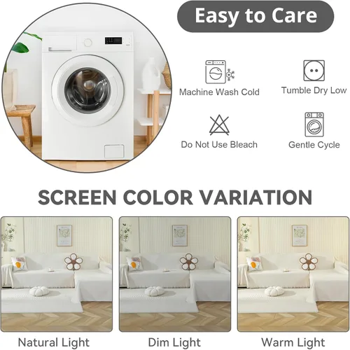 Miniatura 7 de OstepDecor Fundas para sofá modular, 2 piezas, manta de sofá en forma de L, funda de sofá seccional, lavable, fundas para sofá chaise lounge