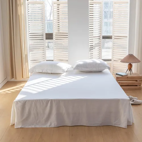 Miniatura 19 de BISELINA - Falda de cama de lino francés con volantes plisados de 22 pulgadas, caída a medida, mezcla natural de lino y algodón, funda para cama