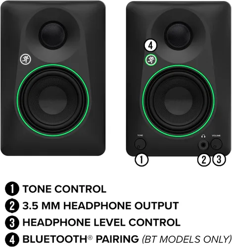 Miniatura 5 de Mackie CR3.5BT - Monitores de estudio de referencia creativa alimentados de 3.5 pulgadas con Bluetooth, perilla de tono e interruptor de ubicación