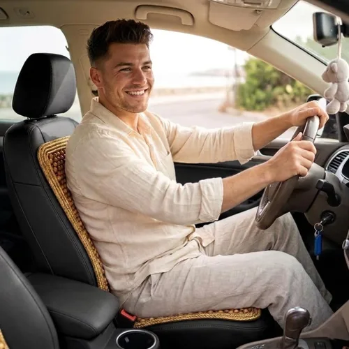 Miniatura 3 de ZONETECH Cojín para Asiento de Conductor de Madera con Cuentas - Protector de Asiento Universal Masajeador Cómodo para Coche con Alta Ventilación