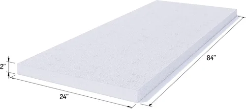 Miniatura 2 de FOAMYFOAM Alta densidad 2 pulgadas de grosor, 24 pulgadas de ancho, 84 pulgadas de largo espuma de tapicería, reemplazo de cojín