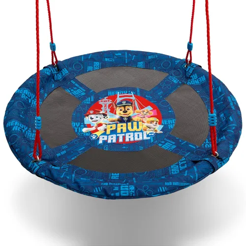 Delta Children Paw Patrol - Columpio de platillo de 40 pulgadas para niños, se fija a juegos de columpios o árboles, incluye todos los accesorios y