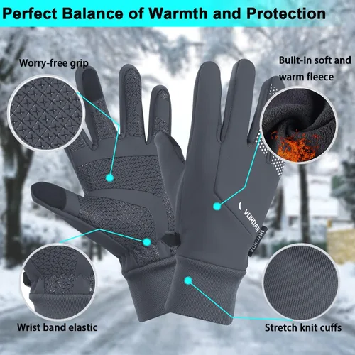 Miniatura 3 de Guantes térmicos de invierno para hombres y mujeres guantes cálidos para congelador antideslizantes impermeables ligeros para pantalla táctil
