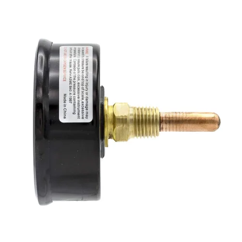 Miniatura 2 de PIC Gauges TRI-RC-254R1.75-D Tridicador comercial, caja de acero negro, internos de bronce, lente de plástico con indicador rojo, esfera de 2.5