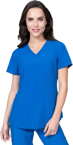 Miniatura 2 de Conjunto de ropa quirúrgica para mujer, cuello en V y pantalón cargo, 8 bolsillos, elástico en 4 direcciones, para enfermera, dentista, veterinario