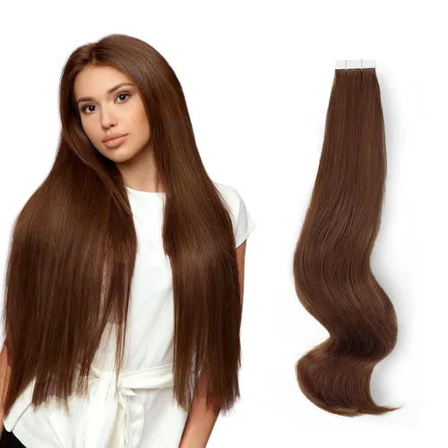 Miniatura 20 de ABH AMAZINGBEAUTY HAIR Extensiones de cinta de cabello humano Remy real, Remi, extensiones de cabello negro con pegamento en trama de piel