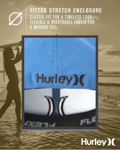 Miniatura 33 de Hurley Gorra de béisbol para hombre - Flexfit - Gorras de béisbol ajustadas para hombre (tamaños: S-XL)