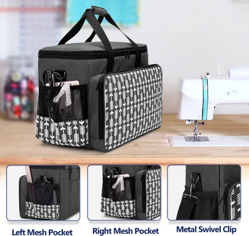 Miniatura 4 de Funda Yarwo para máquina de coser con fondo engrosado, bolsa universal para máquina de coser compatible con la mayoría de las máquinas estándar