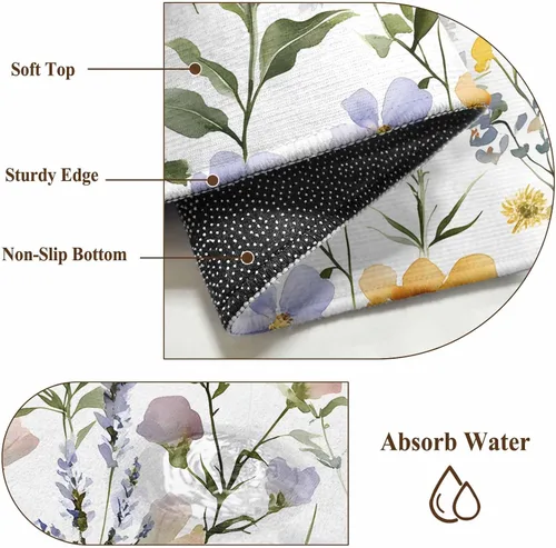 Miniatura 6 de Small Area Rugs 2x3 Ft, Botanical Flower Non-Slip Area Rugs for Living Room Bedroom Entryway, Watercolor Retro Spring Farm Leaf Washable Carpet