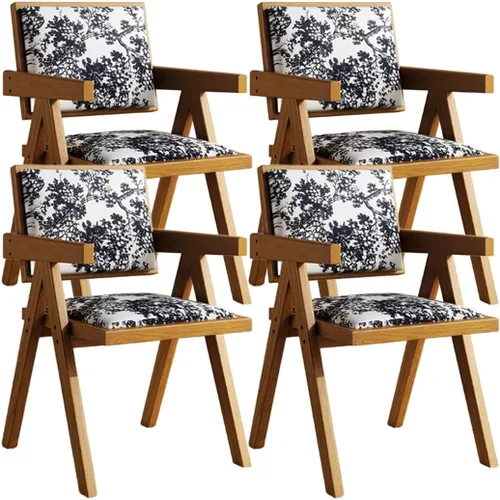 Miniatura 28 de YVYKFZD Juego de sillas de comedor de madera maciza, sillas de cocina sin brazos, silla de comedor tapizada con respaldo, sillón de terciopelo