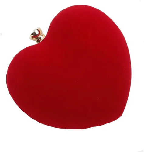 Miniatura 4 de Bolso en forma de corazón para mujer, mini bolso de cadena de embrague, bolso de hombro elegante, bolso de noche