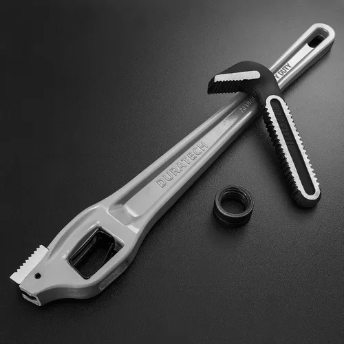 Miniatura 7 de DURATECH Llave de tubo recta ajustable de 18 pulgadas de aluminio de servicio pesado, capacidad de 6,35 cm de mandíbula, llave de fontanería