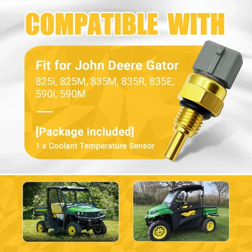 Miniatura 3 de Sensor de temperatura del refrigerante de latón de 3 pines apto para John Deere Gator XUV 825i 825M 835M 835R 835E, reemplaza MIA13198 MIU12581