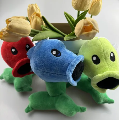 Miniatura 7 de JHESAO Juego de 3 piezas de guisantes de peluche de plantas y zombis, juguetes de zombis, peluches de PVZ, 1, 2, muñeco suave de peluche, guisante 3