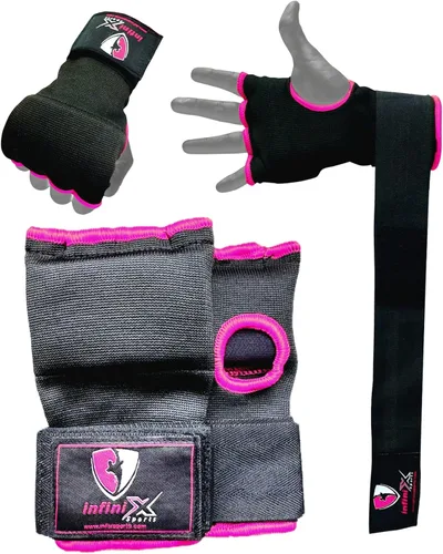 Miniatura 8 de Guantes interiores de gel para boxeo, vendajes acolchados elásticos debajo de los mitones, envolturas rápidas para niños, hombres y mujeres