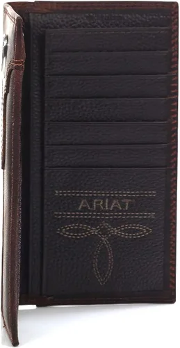 Miniatura 5 de ARIAT Western Wallet Mens Rodeo Center Bump Shield Marrón A3550002