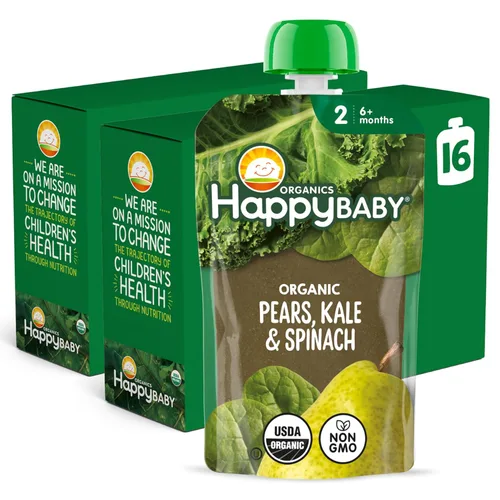 Miniatura 10 de Alimentos orgánicos para bebé, fase 2, de Happy Baby, muestra de 10 sabores surtidos (paquete de 10)