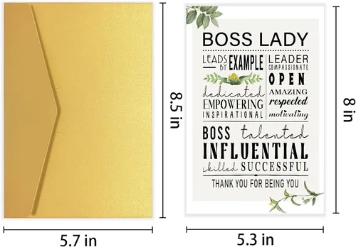 Miniatura 2 de Divertida tarjeta del día del jefe para mujer, regalo del día del jefe para dama jefa, tarjeta de agradecimiento para mujeres jefas