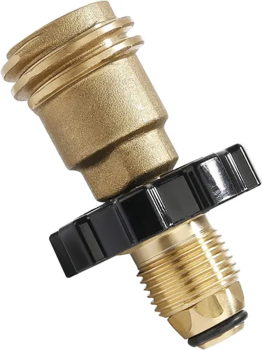 Adaptador de tanque de propano de ajuste universal que convierte POL a QCC1 / Tipo 1 con llave, adaptador de manguera de propano