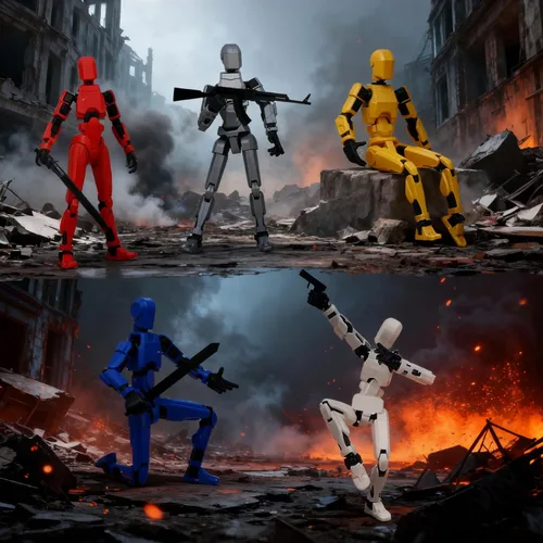 Miniatura 7 de Juego de 4 figuras de acción Dummy13 (ensamblaje completado), figura de acción impresa en 3D, regalo de juguete para niños, muñeco 13, robot 13, 4